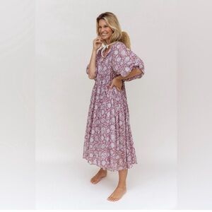 Daughters of India Kyra Midi Dress Musk Pink Size Large